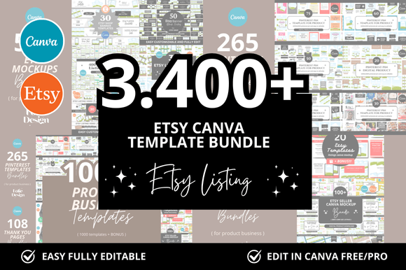 Download 3.400+ Etsy Canva Bundle + Bonus - Canva bundle Collection