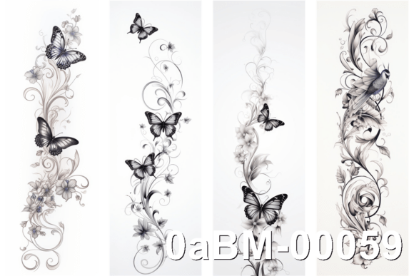 Download Monochrome Butterfly Flourish Bookmarks - Book Collection