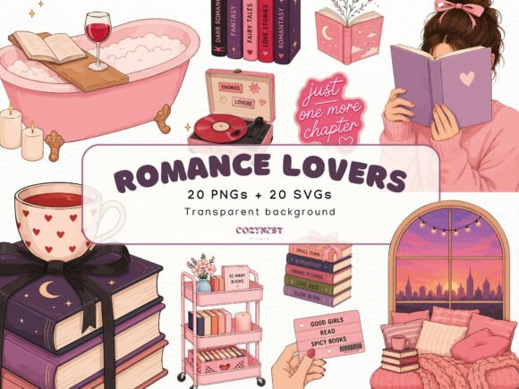 Download Romance Lovers Cliparts, Bookish PNG SVG - Book Collection