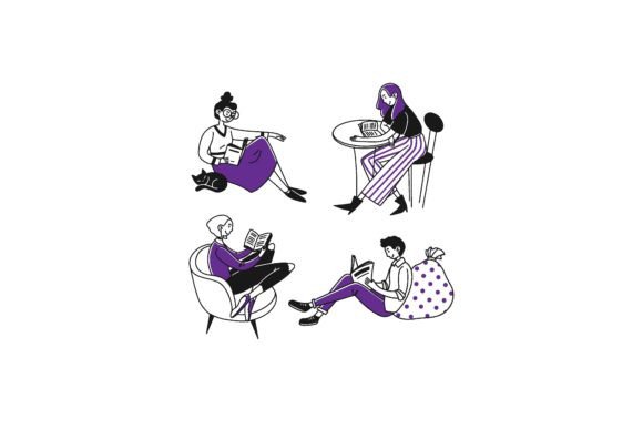 Download Students or Book Readers. People Reading - Book Collection
