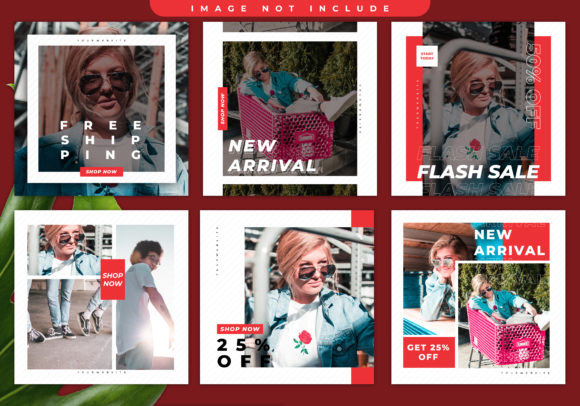 Download Red Fashion Feed Social Media - Feed Collection