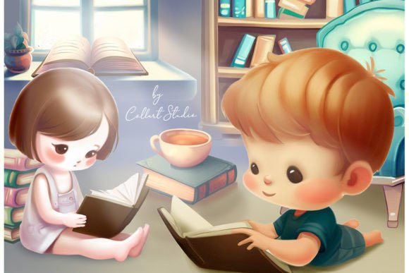 Download Cute Readers Clipart, Books, Booklocers - Book Collection