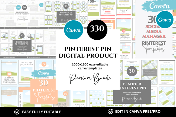 Download 330+Bonus! Pinterest Pin Canva Bundle - Canva bundle Collection