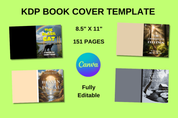 Download KDP Book Cover Template Editable Canva - Book Collection