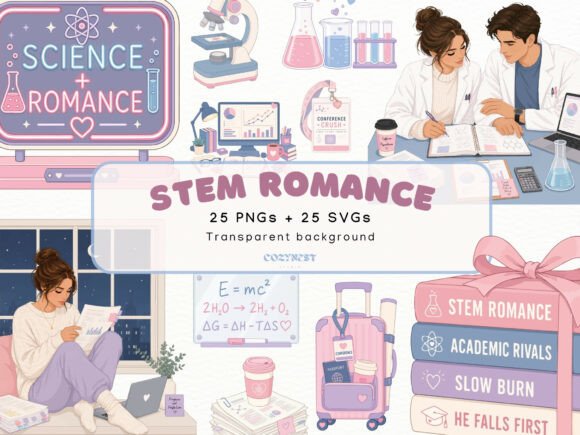Download STEM Romance Cliparts, Book Lovers PNG - Book Collection