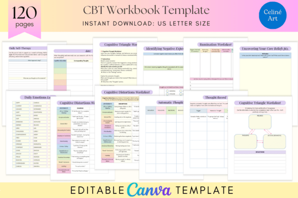 Download Editable CBT Workbook &amp; Journal KDP - Book Collection