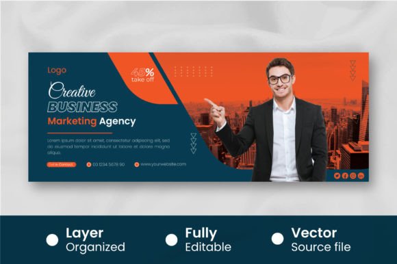 Download Modern Business Cover for Facebook Template - Book Collection