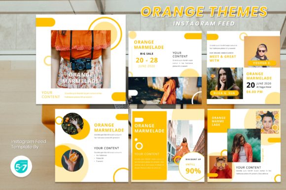 Download Instagram Feed Template - Orange Themes - Feed Collection