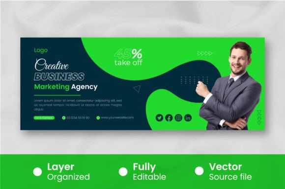 Download Modern Business Cover for Facebook Template - Book Collection