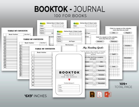 Download Booktok 100 Book Journal - KDP Interior - Book Collection