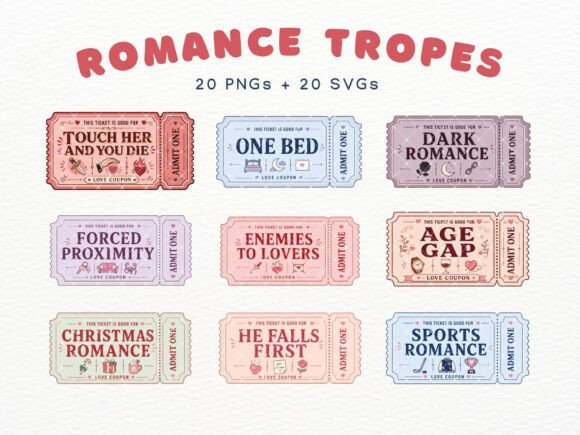 Download Romance Trope Ticket Cliparts, Bookish - Book Collection