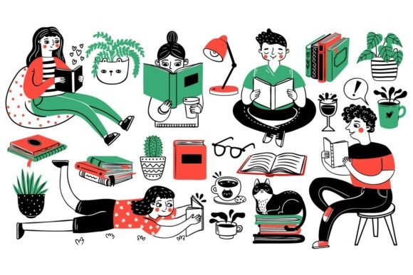 Download Books and Readers. Happy People Read - Book Collection