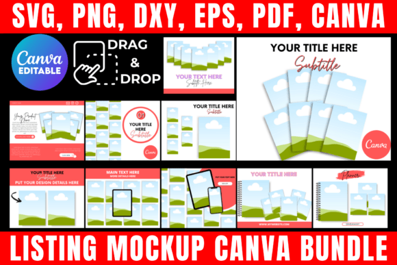 Download Listing Mockup Canva Bundle Template - Canva bundle Collection