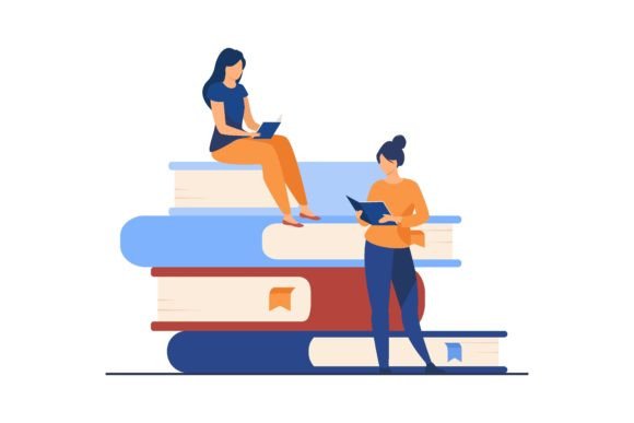 Download Book Readers Concept. People Sitting on - Book Collection