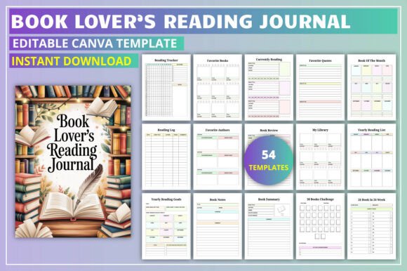 Download Editable Book Lover’s Reading Journal - Book Collection