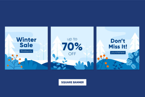 Download Flat Design Winter Square Banner Feed - Feed Collection